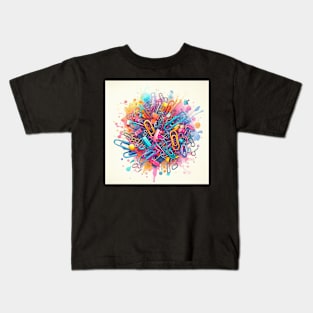 Psychedelic looking abstract illustration of paper clips Kids T-Shirt